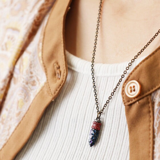 Original Ghibli Princess Mononoke Necklace • San's Crystal Dagger Pendant with Chain • Anime Japanese Jewelry • Studio Ghibli Gift