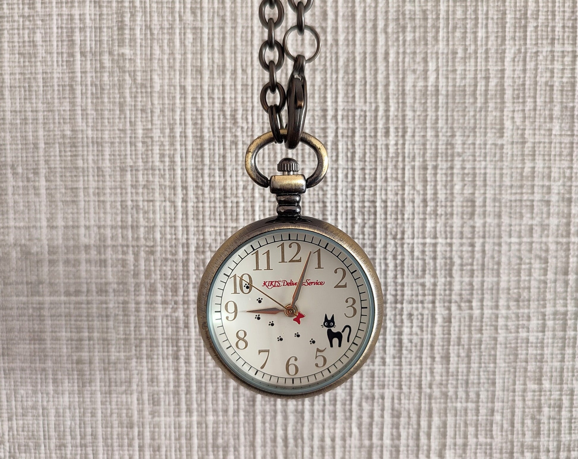 Vintage* Original Ghibli Jiji Watch Necklace • Kikis Delivery Service Pendant/Clock • Japanese Anime Pocket Watches • Studio Ghibli Gift