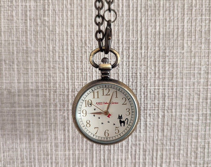 Vintage* Original Ghibli Jiji Watch Necklace • Kikis Delivery Service Pendant/Clock • Japanese Anime Pocket Watches • Studio Ghibli Gift