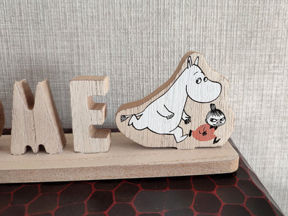 Vintage* Original Moomins Wooden Welcome Sign • Moomintroll Figure/Figurine/Statue/Replica/Interior Home Decor • Official Moomin Gift