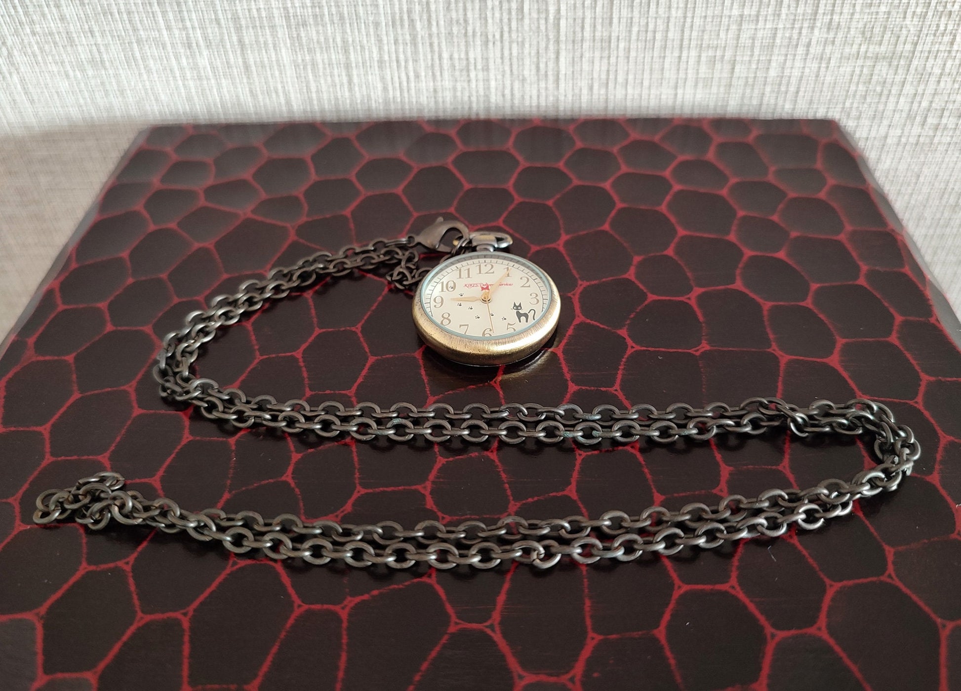 Vintage* Original Ghibli Jiji Watch Necklace • Kikis Delivery Service Pendant/Clock • Japanese Anime Pocket Watches • Studio Ghibli Gift