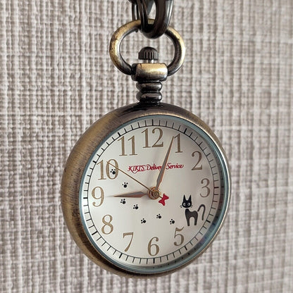 Vintage* Original Ghibli Jiji Watch Necklace • Kikis Delivery Service Pendant/Clock • Japanese Anime Pocket Watches • Studio Ghibli Gift