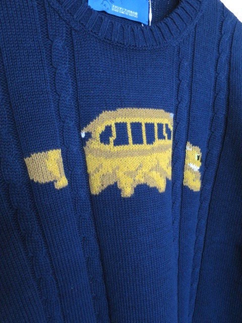 Vintage* Original Ghibli Catbus Sweater One-of-a-kind • My Neighbor Totoro Pullover/Jumper/Spring-Autumn Clothes • Studio Ghibli Gift