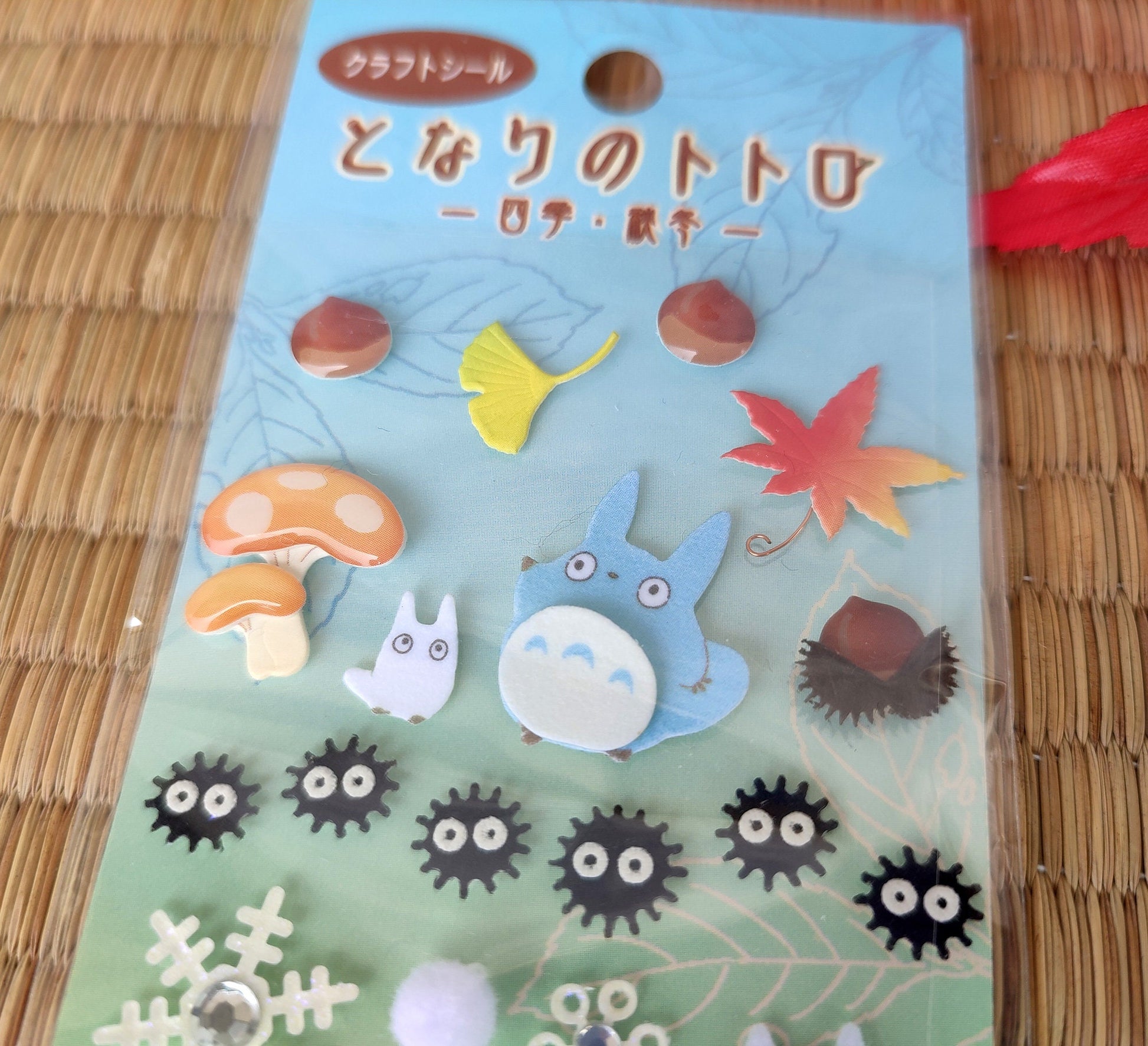 Vintage* Original Ghibli Handmade 3D Stickers • My Neighbor Totoro Schedule book/Laptop/Notebook/Message Card • Anime Studio Ghibli Gift