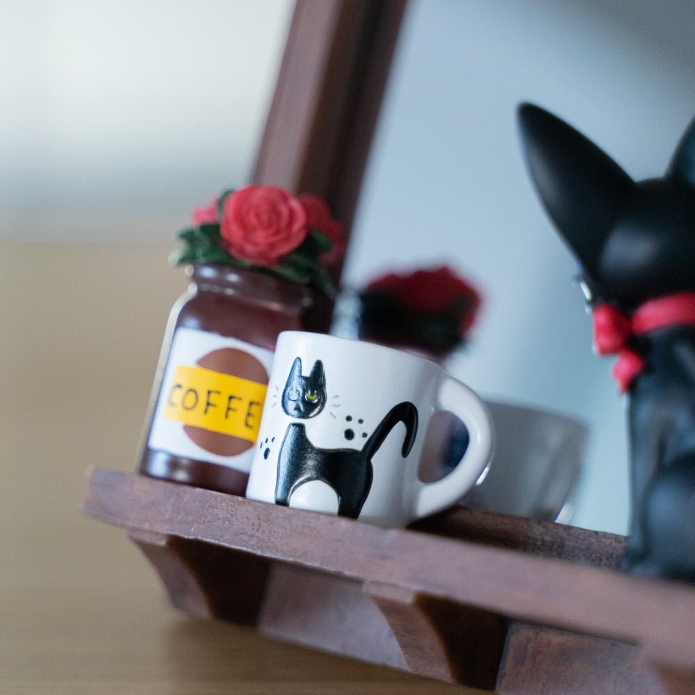 Original Ghibli Jiji Wall/Desk Mirror • Kikis Delivery Service Wall Hanging/Home Decor/Interior Diorama/Figure/Figurine • Studio Ghibli Gift