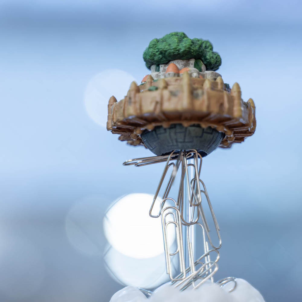 Original Ghibli Laputa Figure/Clip Holder • Castle in the Sky Figurine/Statue/Replica/Home Decor/Interior Diorama • Studio Ghibli Gift