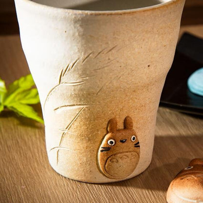 Original Ghibli Totoro Clay Cup Shigaraki ware • My Neighbor Totoro Japanese Pottery/Tableware • Anime Studio Ghibli Gift