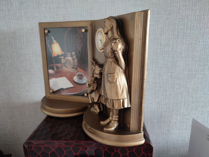 Vintage* Alice in Wonderland Heavy Statue/Clock/Photo Frame • Book Figure/Figurine/Replica/Home Decor/Interior Diorama • Retro Japanese Gift