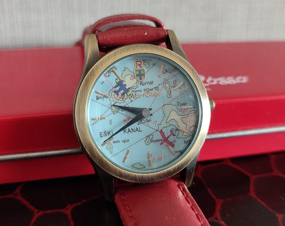 Vintage* Original Ghibli Porco Rosso Wrist Watch • Crimson Pig Watch/Clock • Japanese Anime Watches • Studio Ghibli Gift