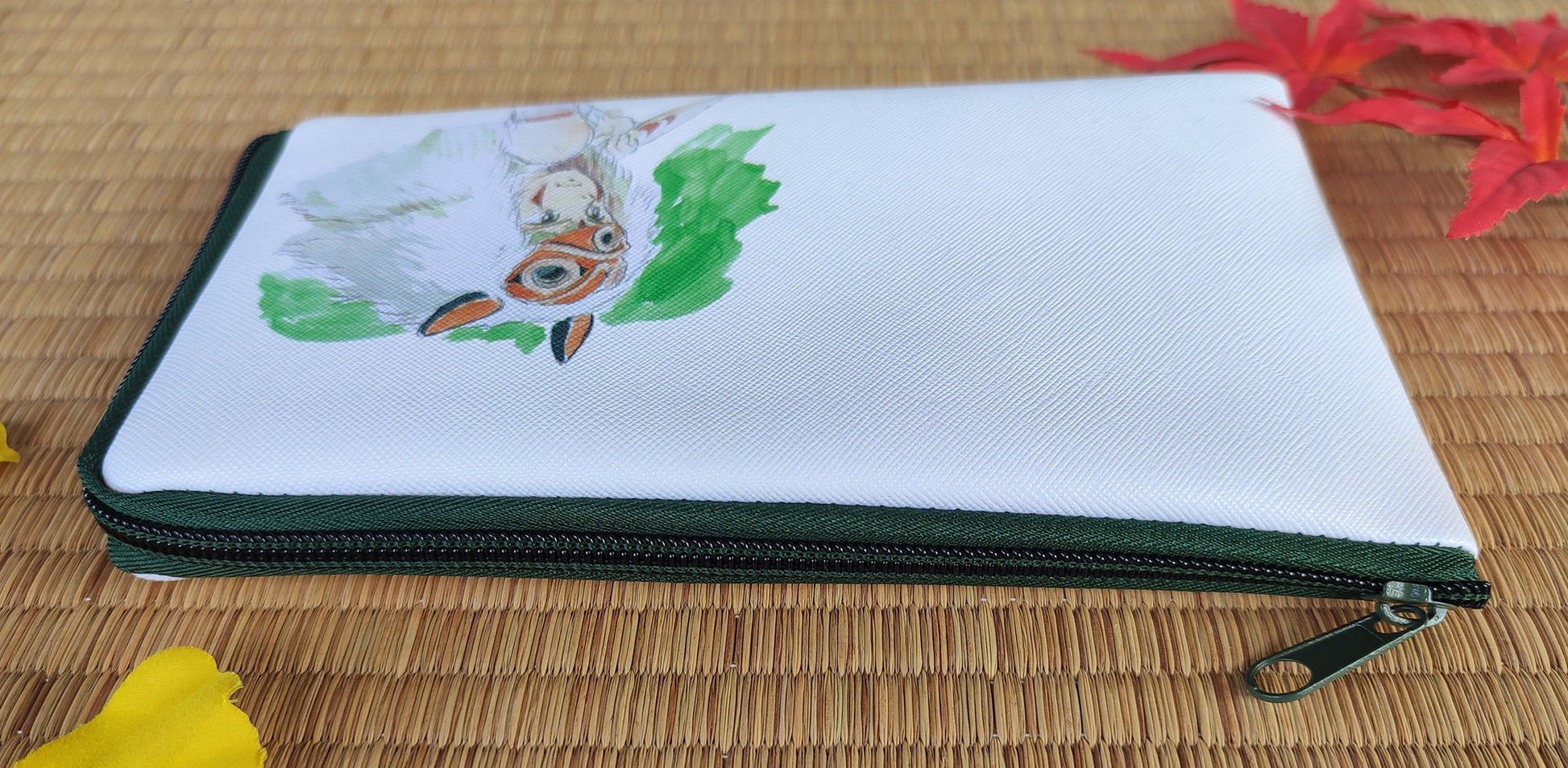 Original Ghibli Mononoke Pouch/Case • Princess Mononoke Clutch/Cosmetic Bag/Wallet/Makeup Bag/Holder • San Kodama Anime Studio Ghibli Gift