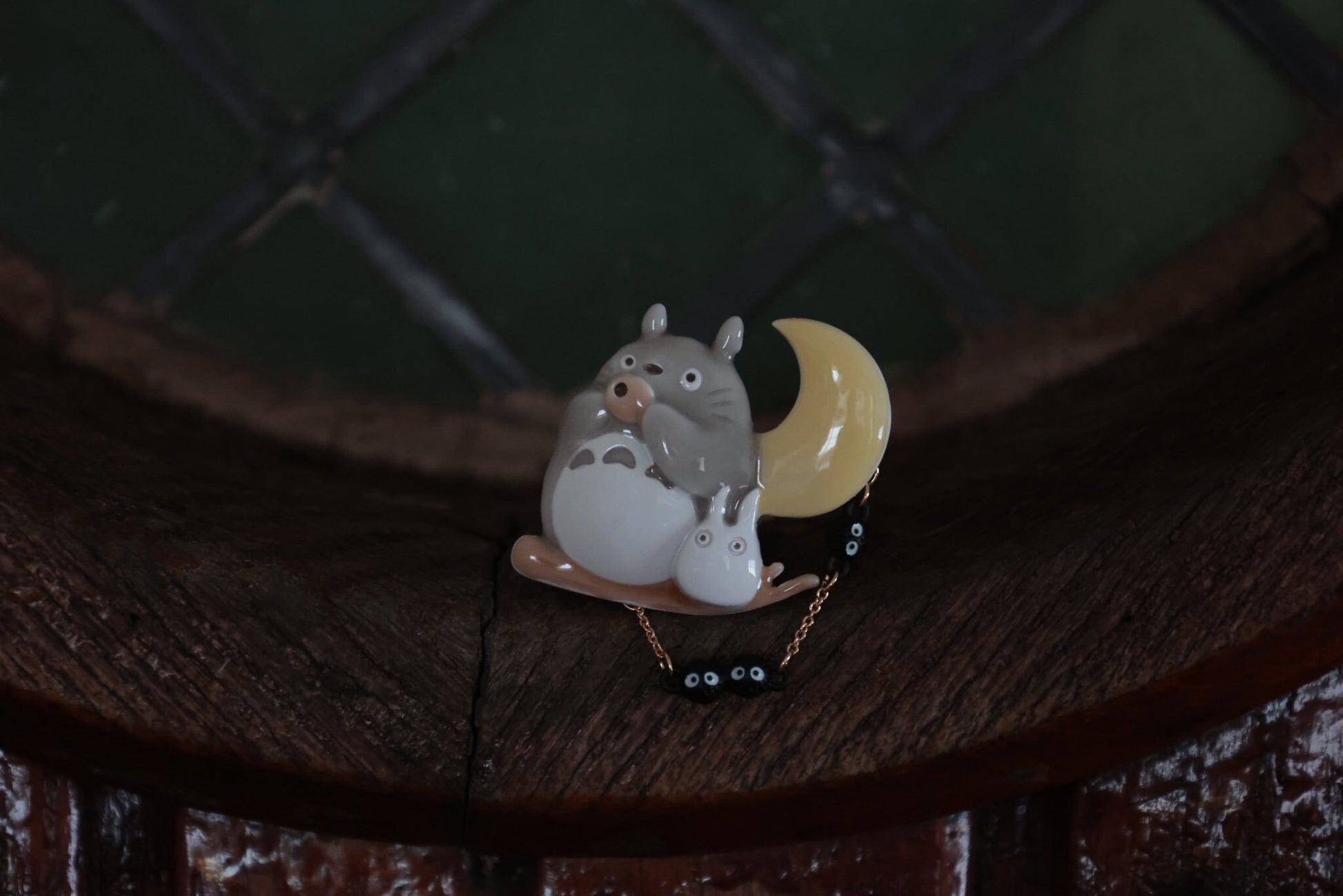 Original Ghibli Totoro Brooch "Moonlit Night" • My Neighbor Totoro Pin/Badge/Breastpin/Clip • Japanese Jewelry • Anime Studio Ghibli Gift