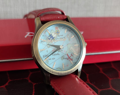 Vintage* Original Ghibli Porco Rosso Wrist Watch • Crimson Pig Watch/Clock • Japanese Anime Watches • Studio Ghibli Gift