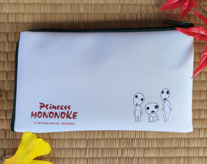 Original Ghibli Mononoke Pouch/Case • Princess Mononoke Clutch/Cosmetic Bag/Wallet/Makeup Bag/Holder • San Kodama Anime Studio Ghibli Gift