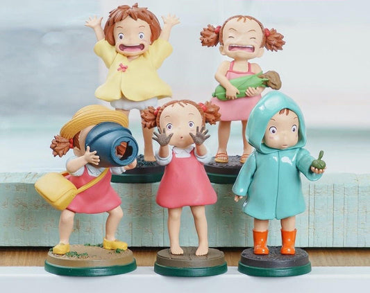 Original Ghibli Mei-chan Figure (Set of 6) • My Neighbor Totoro Figurine/Statue/Home Decor/Interior Diorama • Anime Studio Ghibli Gift