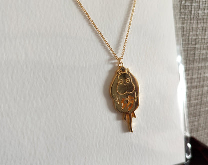 Original Ghibli Bo Mouse Brass Necklace • Spirited Away Jewelry/Pendant/Chain • Studio Ghibli Gift