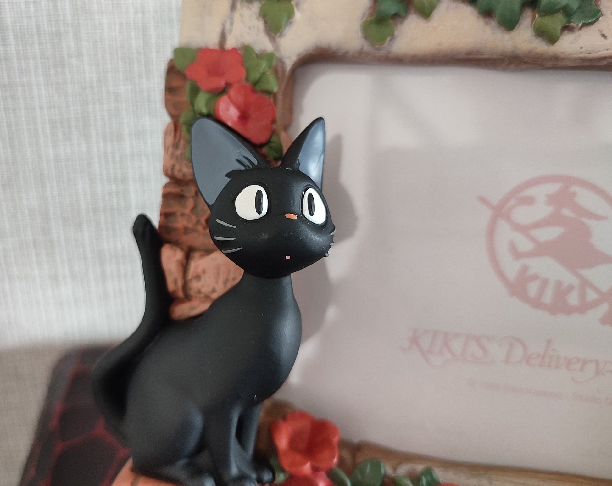 Vintage* Original Ghibli Jiji Photo Frame/Interior Diorama • Kikis Delivery Service Figure/Figurine/Home Decor • Anime Studio Ghibli Gift