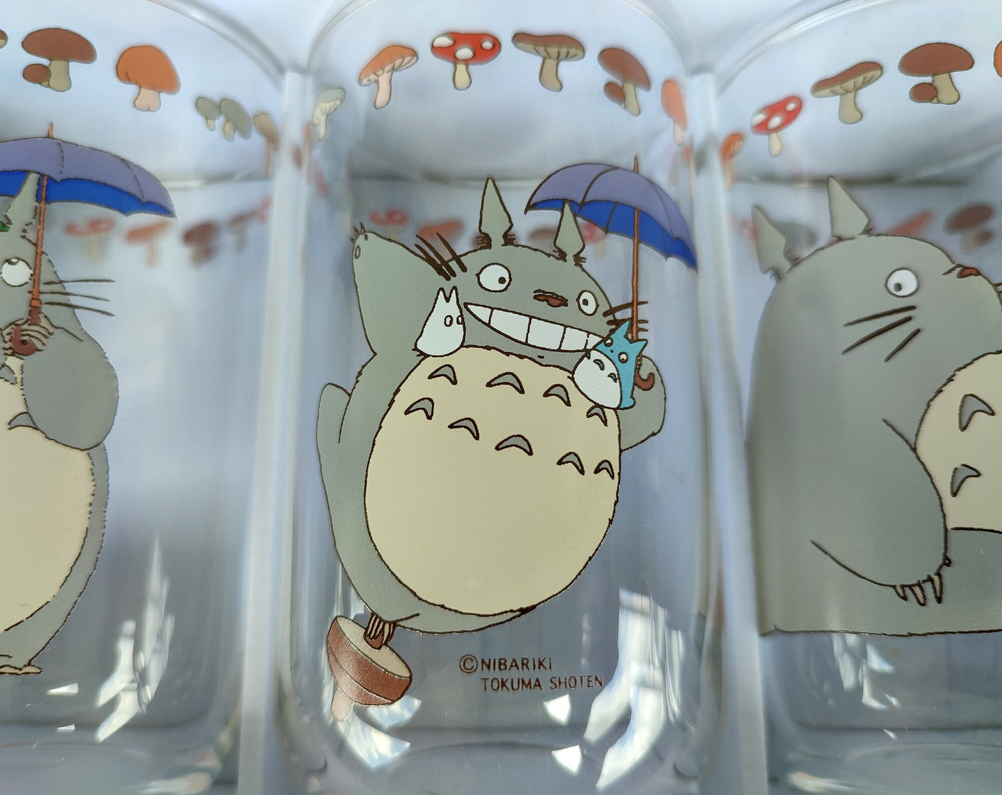 Vintage* Original Ghibli Totoro Glass/Cup Set of 5 • My Neighbor Totoro Japanese Tableware/Glassware • Anime Studio Ghibli Gift