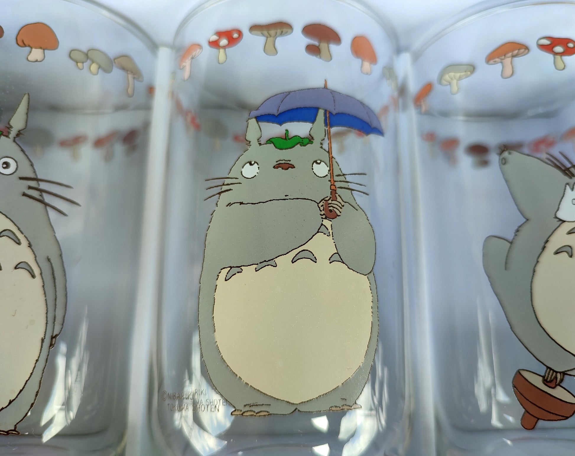 Vintage* Original Ghibli Totoro Glass/Cup Set of 5 • My Neighbor Totoro Japanese Tableware/Glassware • Anime Studio Ghibli Gift