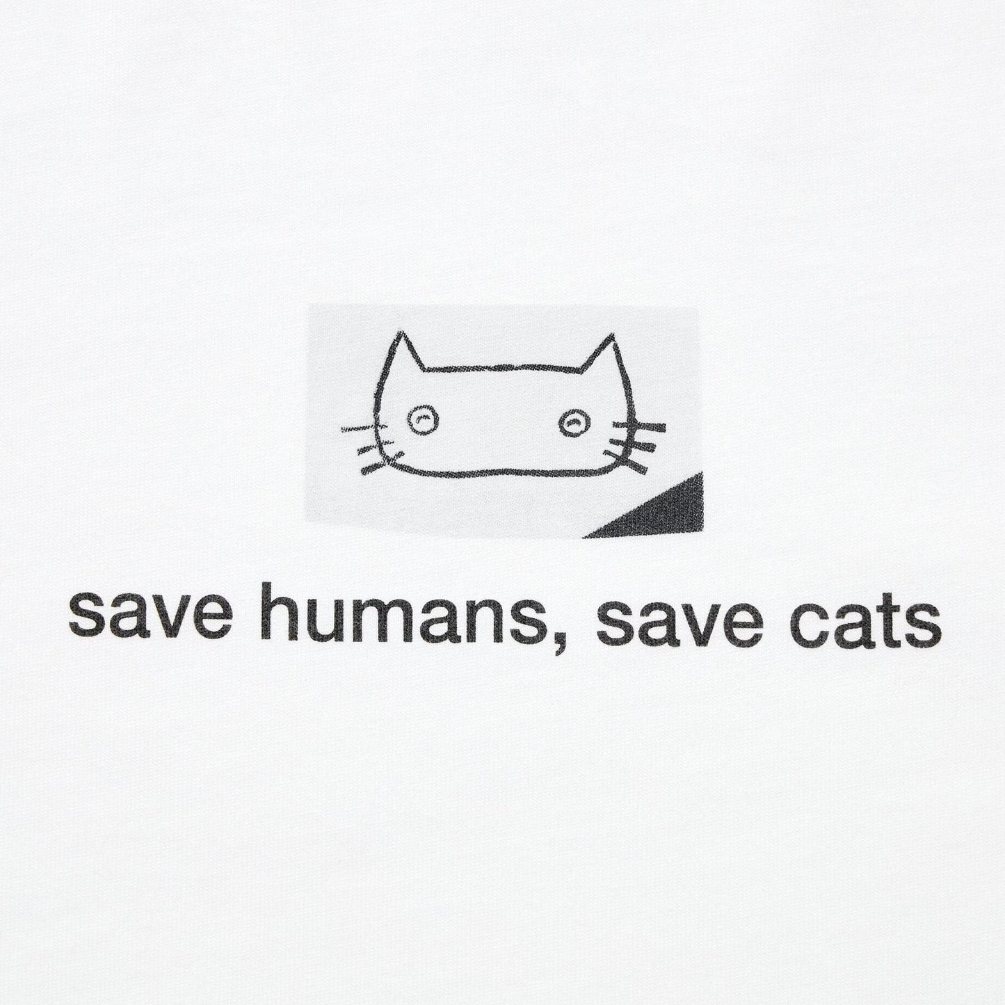 Haruki Murakami "Save humans, save cats" White T-Shirt • Murakami Peace for All UT • Original Japanese Merchandise Art Gift