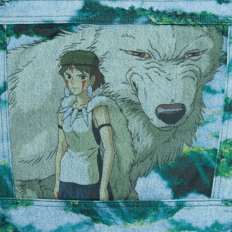 Original Ghibli Mononoke Denim Tote/Shoulder Bag • Princess Mononoke Shopper/Holdall/Large Handbag/Eco Bag • San Anime Studio Ghibli Gift