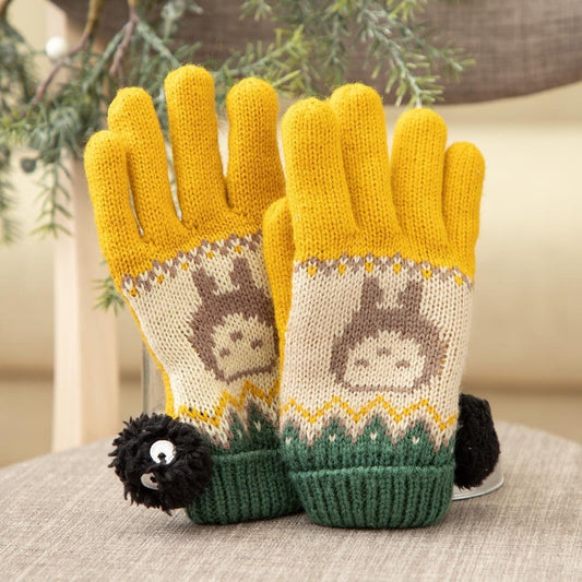 Original Ghibli Totoro Gloves • My Neighbor Totoro Ponpon Mittens/Muff/Winter Clothes • Anime Ghibli Studio Gift