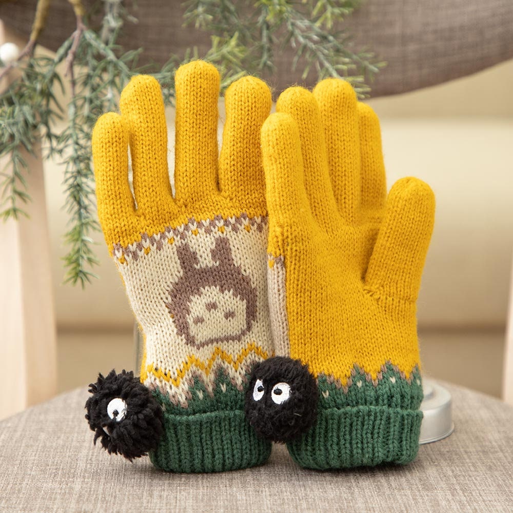 Original Ghibli Totoro Gloves • My Neighbor Totoro Ponpon Mittens/Muff/Winter Clothes • Anime Ghibli Studio Gift