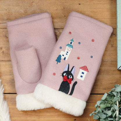 Original Ghibli Kiki Mittens • Kikis Delivery Service Gloves/Muff/Winter Clothes with Jiji Gigi • Anime Ghibli Studio Gift