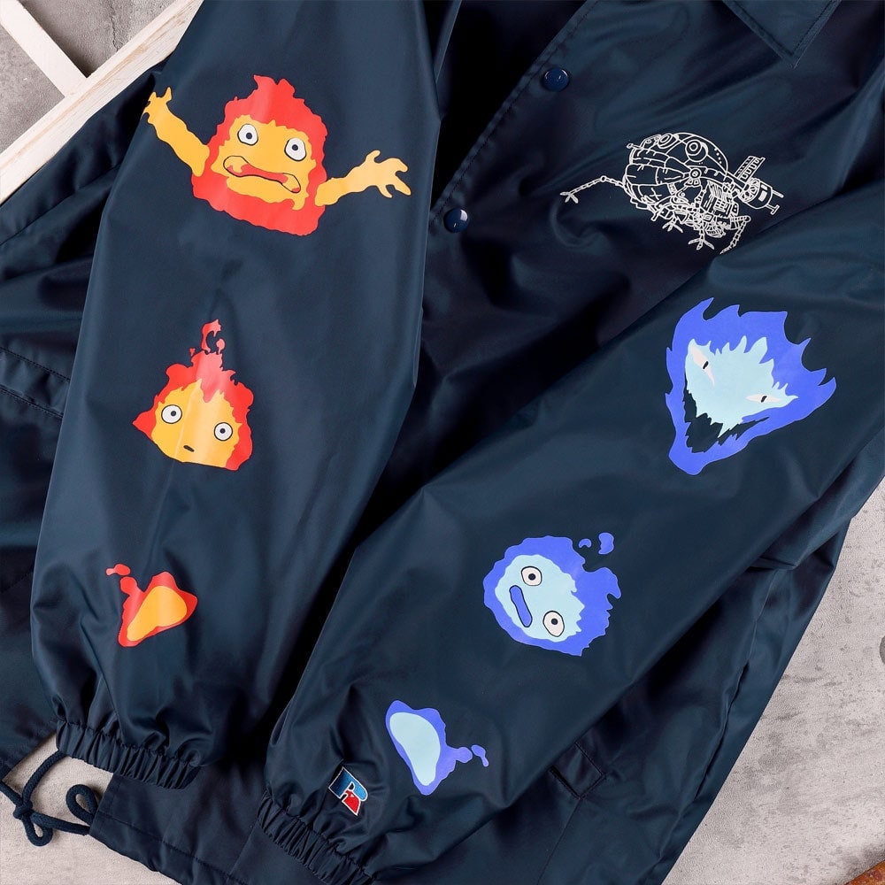 Original Ghibli Howl Coach Jacket • Howls Moving Castle Windbreaker/Raincoat/Coat/Spring-Autumn Clothes • Calcifer Anime Studio Ghibli Gift