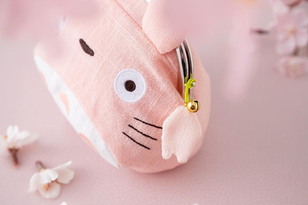 Original Ghibli Totoro-Sakura Pouch • My Neighbor Totoro Coin Purse/Cosmetic Bag/Wallet/Makeup Case • Spring Anime Studio Ghibli Gift