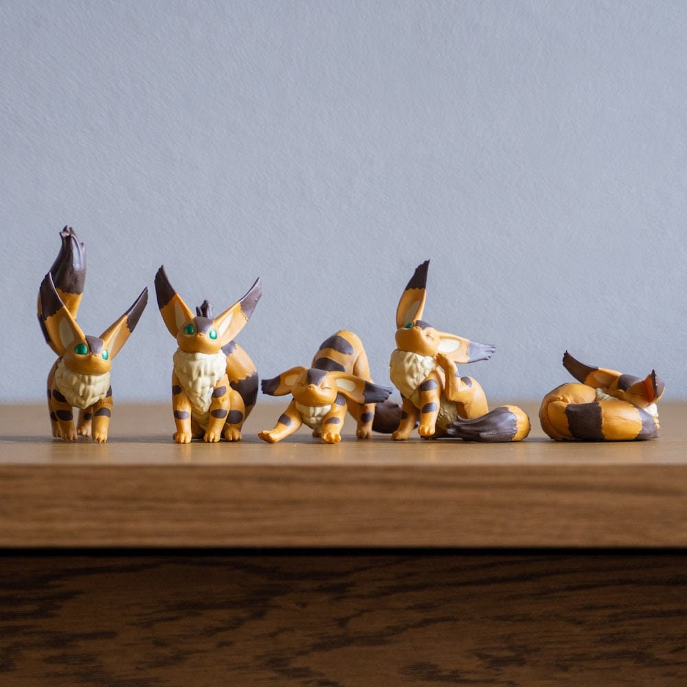 Original Ghibli Fox-Squirrel Figure Set of 6 • Nausicaa Valley of the Wind, Laputa Figurine/Statue/Interior Decor • Anime Studio Ghibli Gift