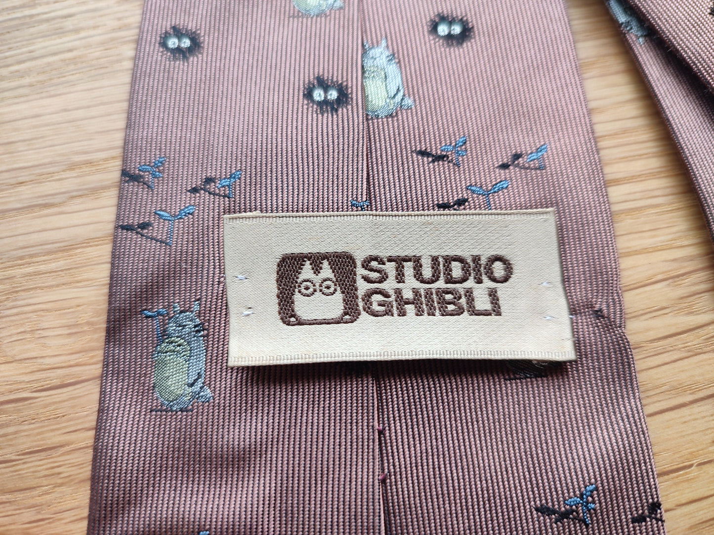 Vintage* Original Ghibli Totoro Necktie • My Neighbor Totoro Neckwear/Ascot/Cravat/Accent Clothes • Red Silk Neck Tie • Studio Ghibli Gift