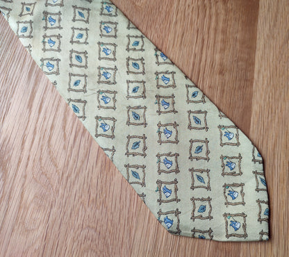 Vintage* Original Ghibli Totoro Necktie • My Neighbor Totoro Neckwear/Ascot/Cravat/Accent Clothes • Gold Silk Neck Tie • Studio Ghibli Gift