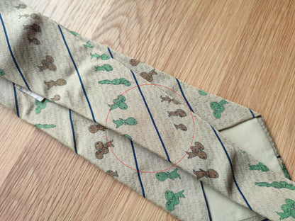 Vintage* Original Ghibli Mononoke Necktie • Princess Mononoke Neckwear/Ascot/Cravat/Accent Clothes,Yellow Silk Neck Tie • Studio Ghibli Gift