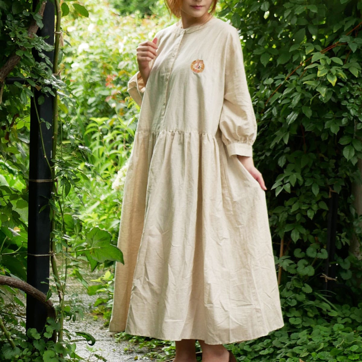 Original Ghibli Kiki Dress Cotton-Hemp • Kikis Delivery Service Clothes/Frock/Robe/Dressing Gown • Jiji Witch Anime • Studio Ghibli Gift