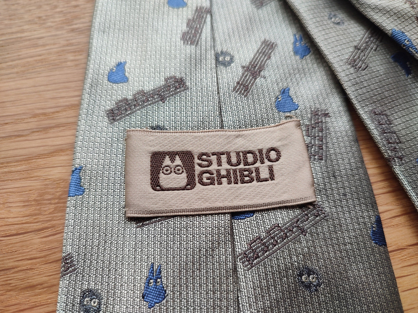 Vintage* Original Ghibli Totoro Necktie • My Neighbor Totoro Neckwear/Ascot/Cravat/Accent Clothes • Silver Neck Tie • Studio Ghibli Gift