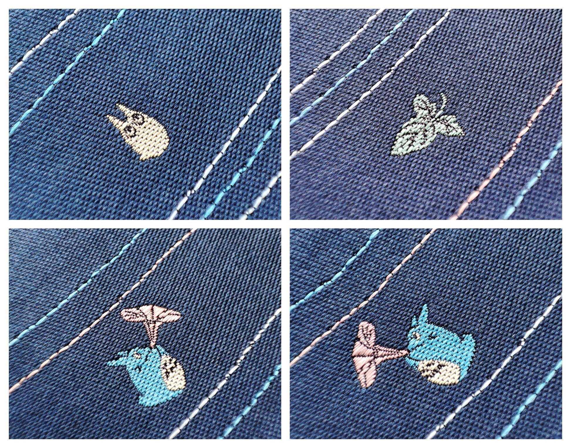 Original Ghibli Totoro Necktie • My Neighbor Totoro Neckwear/Ascot/Cravat/Accent Clothes • Blue Silk Neck Tie • Anime Studio Ghibli Gift