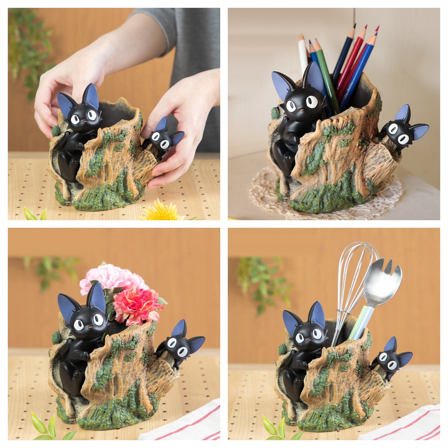 Original Ghibli Jiji Planter Cover/Holder • Kikis Delivery Service Pot/Vase/Figure/Home Decor/Interior Diorama • Anime Studio Ghibli Gift