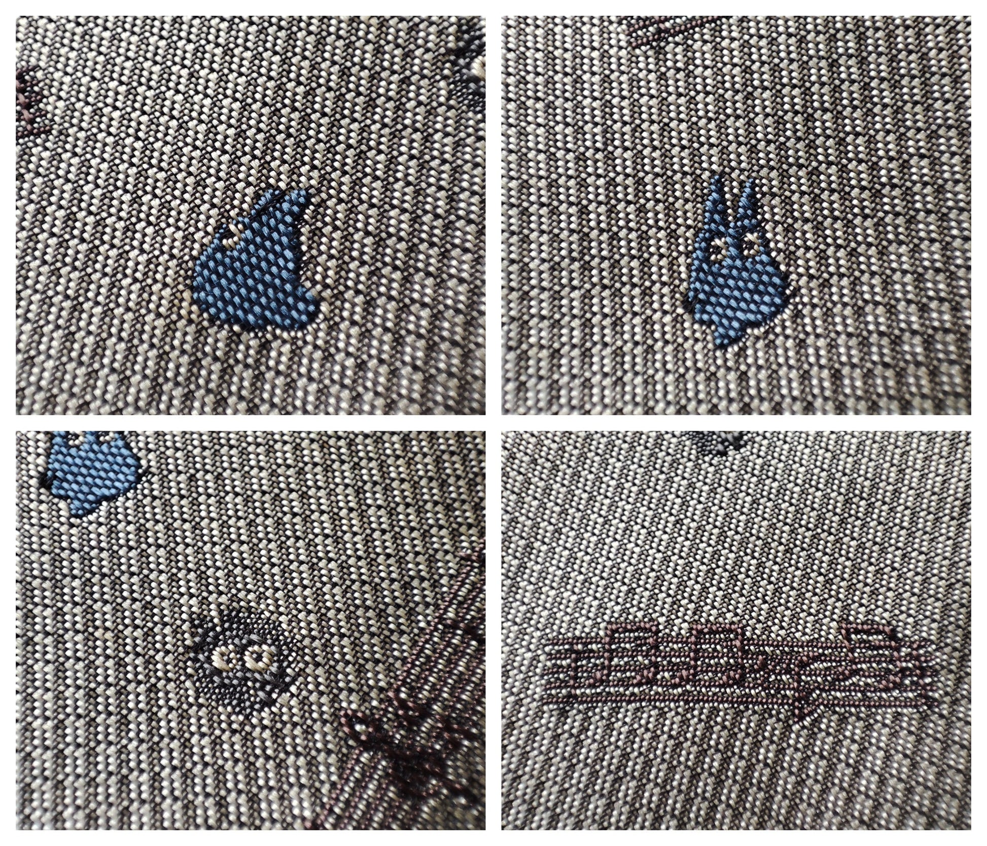 Vintage* Original Ghibli Totoro Necktie • My Neighbor Totoro Neckwear/Ascot/Cravat/Accent Clothes • Silver Neck Tie • Studio Ghibli Gift