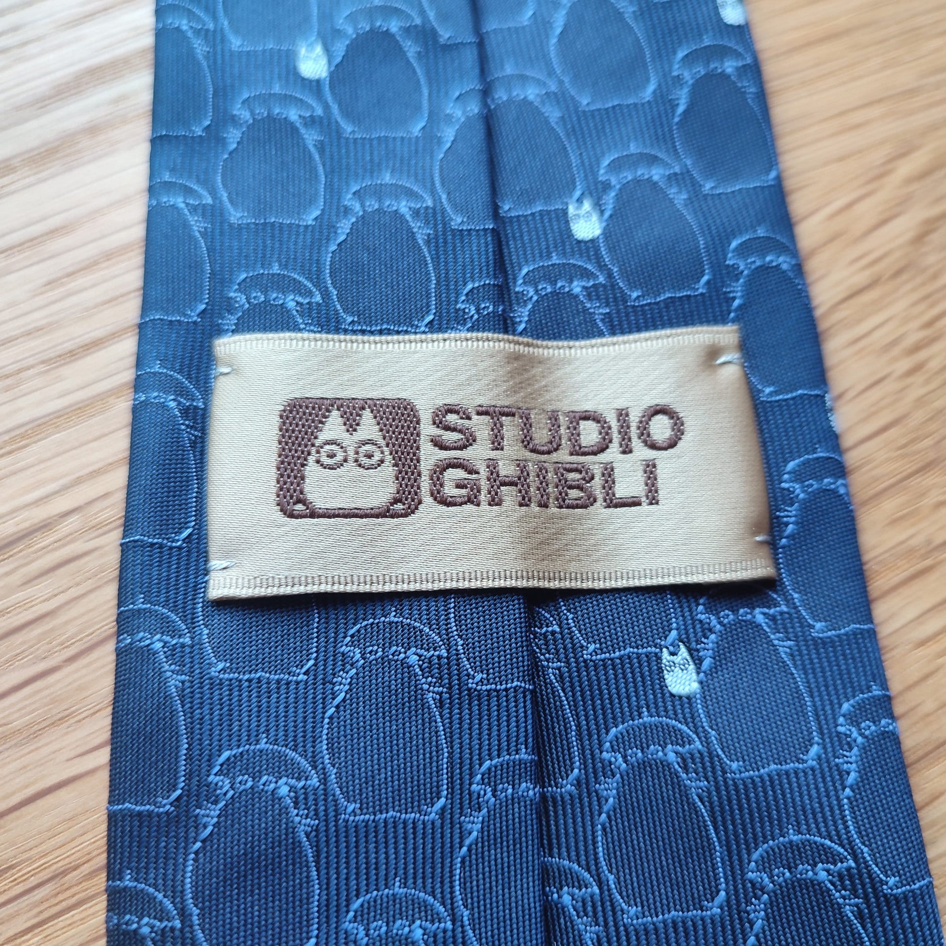 Original Ghibli Totoro Necktie • My Neighbor Totoro Neckwear/Ascot/Cravat/Accent Clothes • Blue Silk Neck Tie • Anime Studio Ghibli Gift