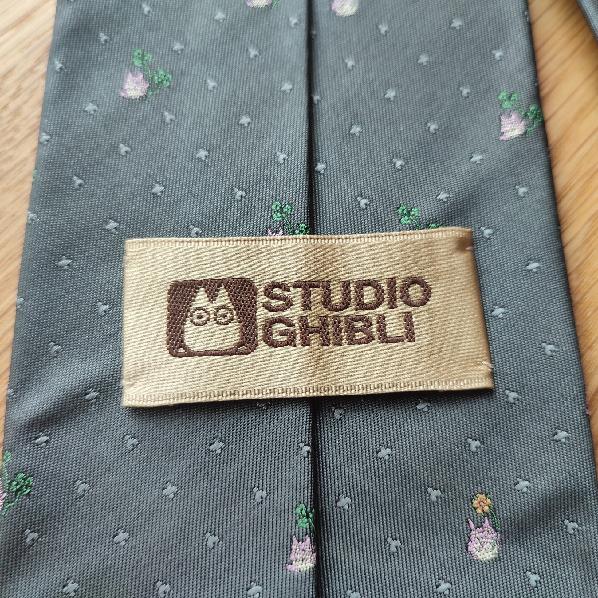 Vintage* Original Ghibli Totoro Necktie • My Neighbor Totoro Neckwear/Ascot/Cravat/Accent Clothes • Gray Neck Tie • Studio Ghibli Gift