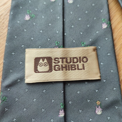 Vintage* Original Ghibli Totoro Necktie • My Neighbor Totoro Neckwear/Ascot/Cravat/Accent Clothes • Gray Neck Tie • Studio Ghibli Gift