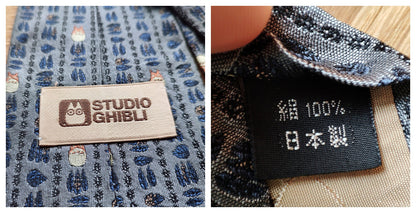 Vintage* Original Ghibli Totoro Necktie • My Neighbor Totoro Neckwear/Ascot/Cravat/Accent Clothes • Blue Silk Neck Tie • Studio Ghibli Gift