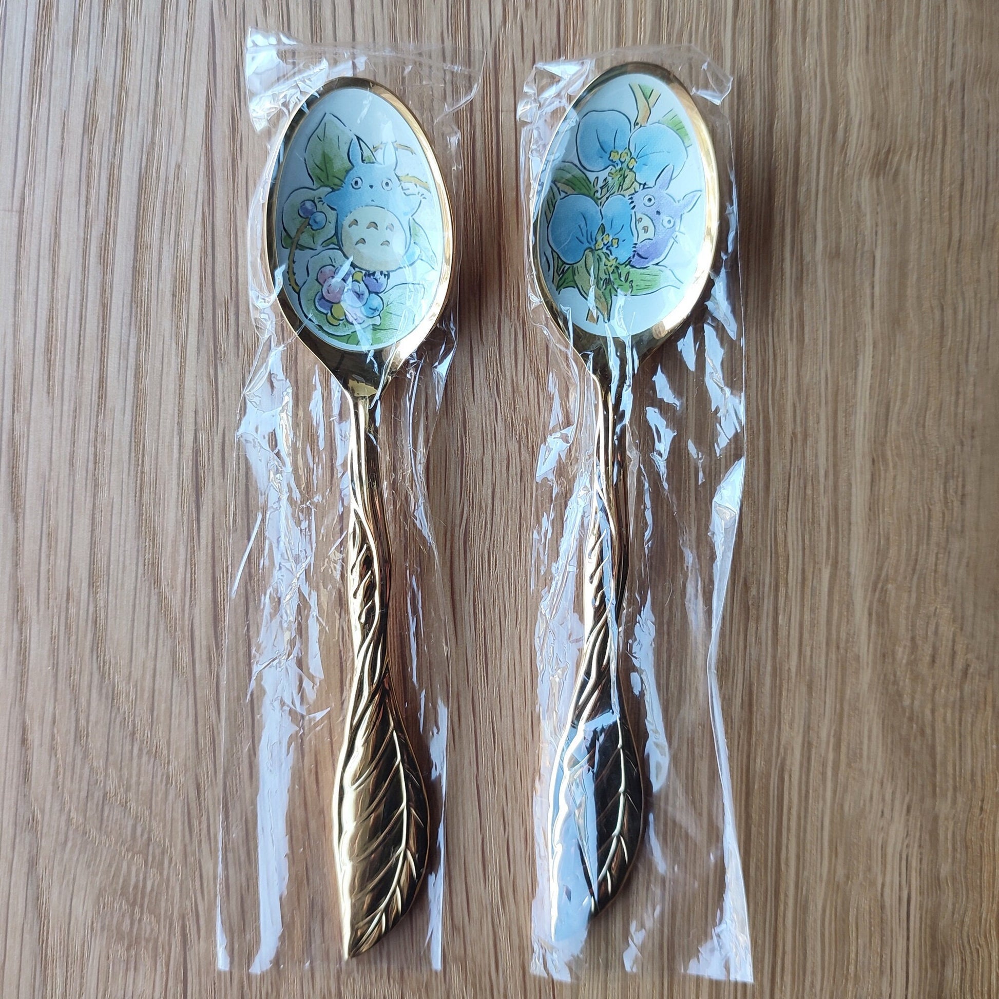 Vintage* Original Ghibli Totoro Teaspoon Set of 2 • My Neighbor Totoro Japanese Dessert Spoon/Cutlery/Tableware • Anime Studio Ghibli Gift