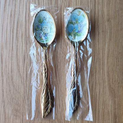 Vintage* Original Ghibli Totoro Teaspoon Set of 2 • My Neighbor Totoro Japanese Dessert Spoon/Cutlery/Tableware • Anime Studio Ghibli Gift