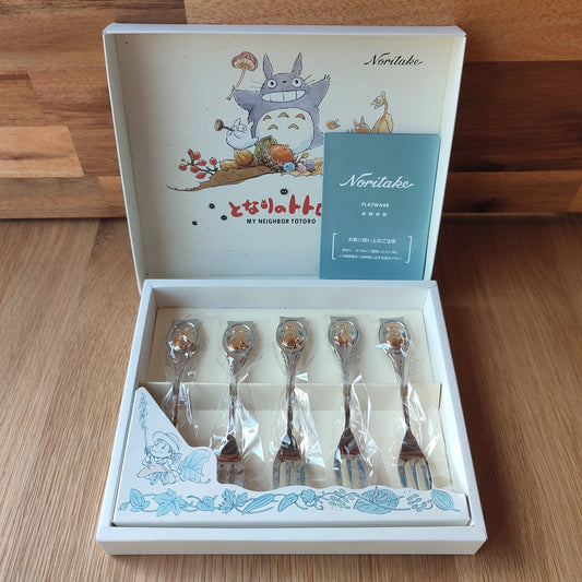 Vintage* Original Ghibli Totoro Fork Set of 5 • My Neighbor Totoro Japanese Dessert Fork/Cutlery/Tableware • Noritake Studio Ghibli Gift