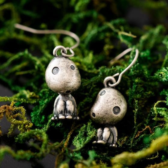 Original Ghibli Kodama Earrings Set of 2 • Princess Mononoke Earring • Japanese Handmade Jewelry • Anime Studio Ghibli Gift