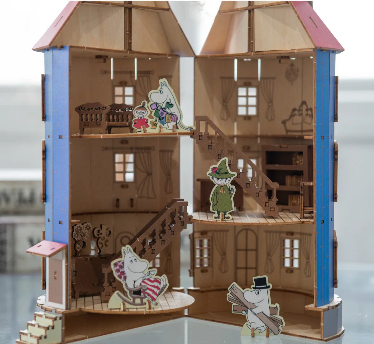 Official Moomin House Wooden Art ki-gu-mi 3D Puzzle • Home Decor/Interior Diorama • Moomintroll, Little My