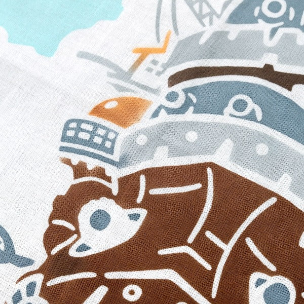 Official Ghibli Howls Moving Castle Tenugui Wall Hanging/Postcards Set • Hand-dyed Tapestry/Interior Decor • Ghibli Exhibition Exclusive