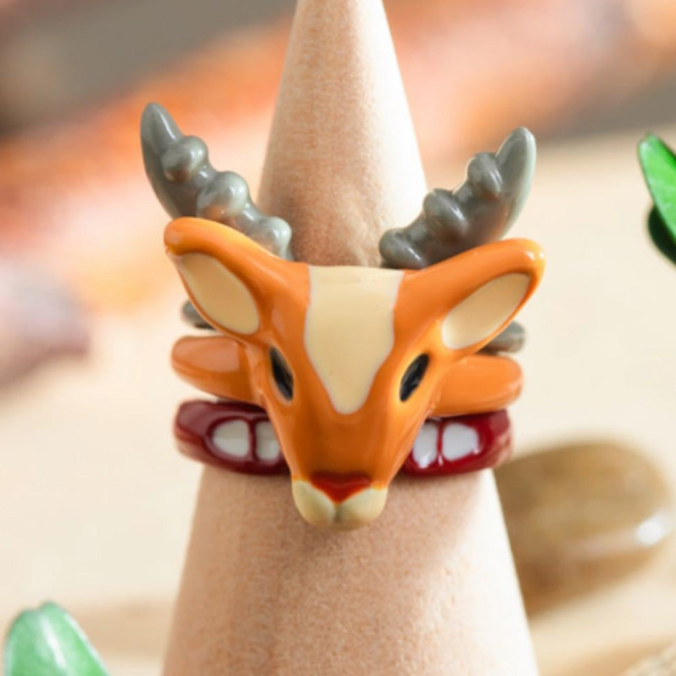 Official Ghibli Yakul Triple Ring • Princess Mononoke Ring • Japanese Anime Jewelry