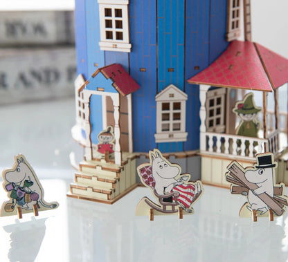 Official Moomin House Wooden Art ki-gu-mi 3D Puzzle • Home Decor/Interior Diorama • Moomintroll, Little My